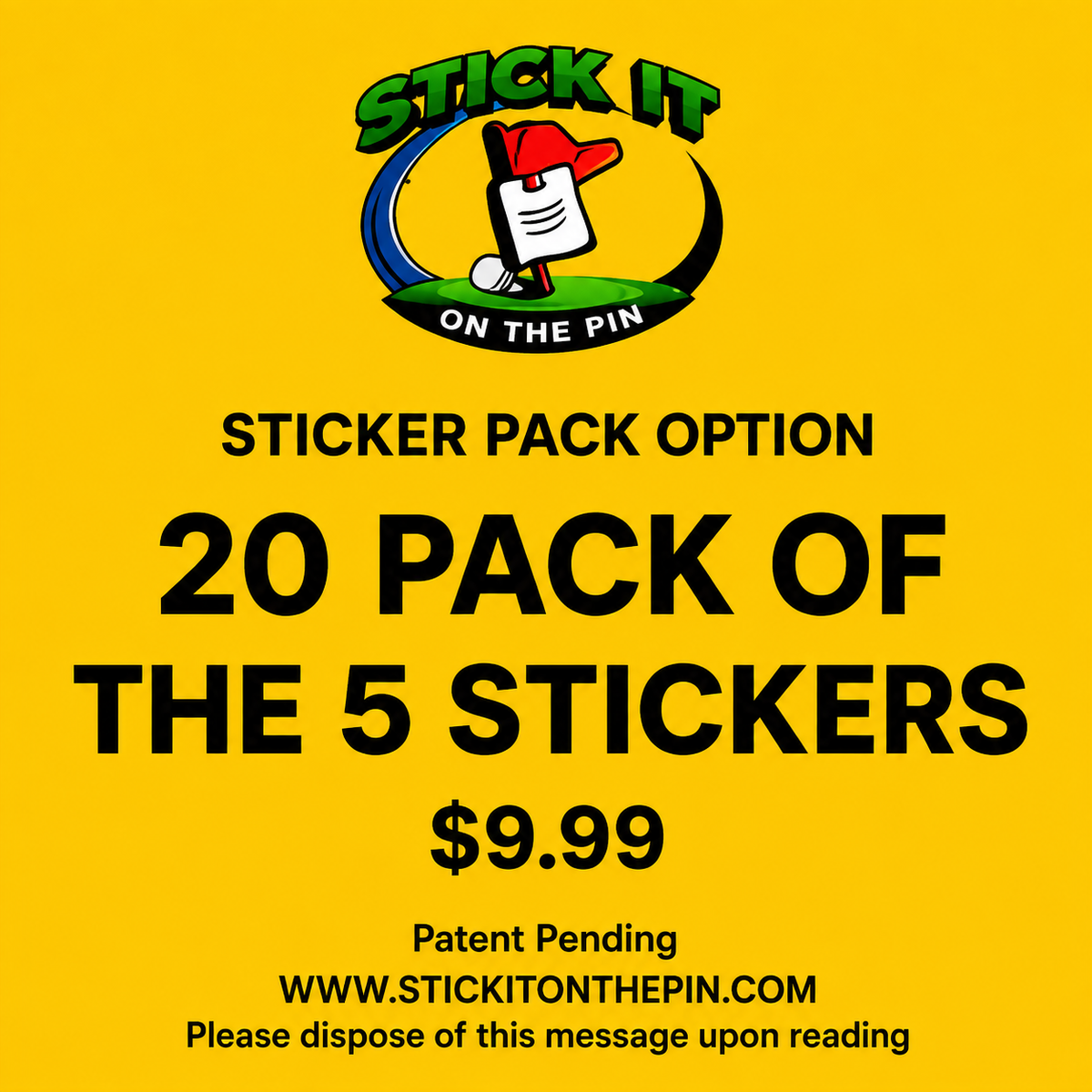 MOST POPULAR: ALL FIVE MESSAGES - 4 of each message - total of 20 stickers